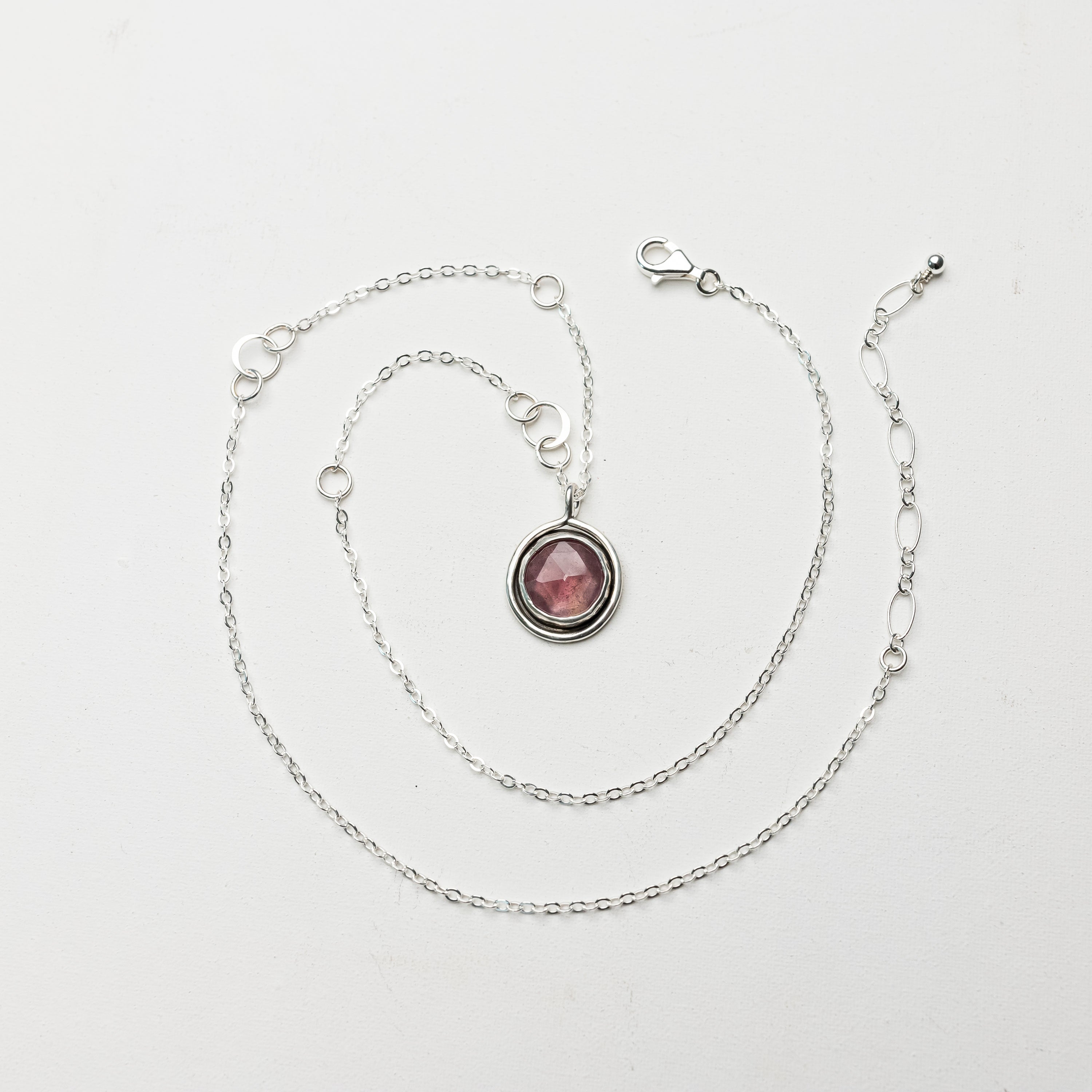 Pink Corundum Pendant Necklace