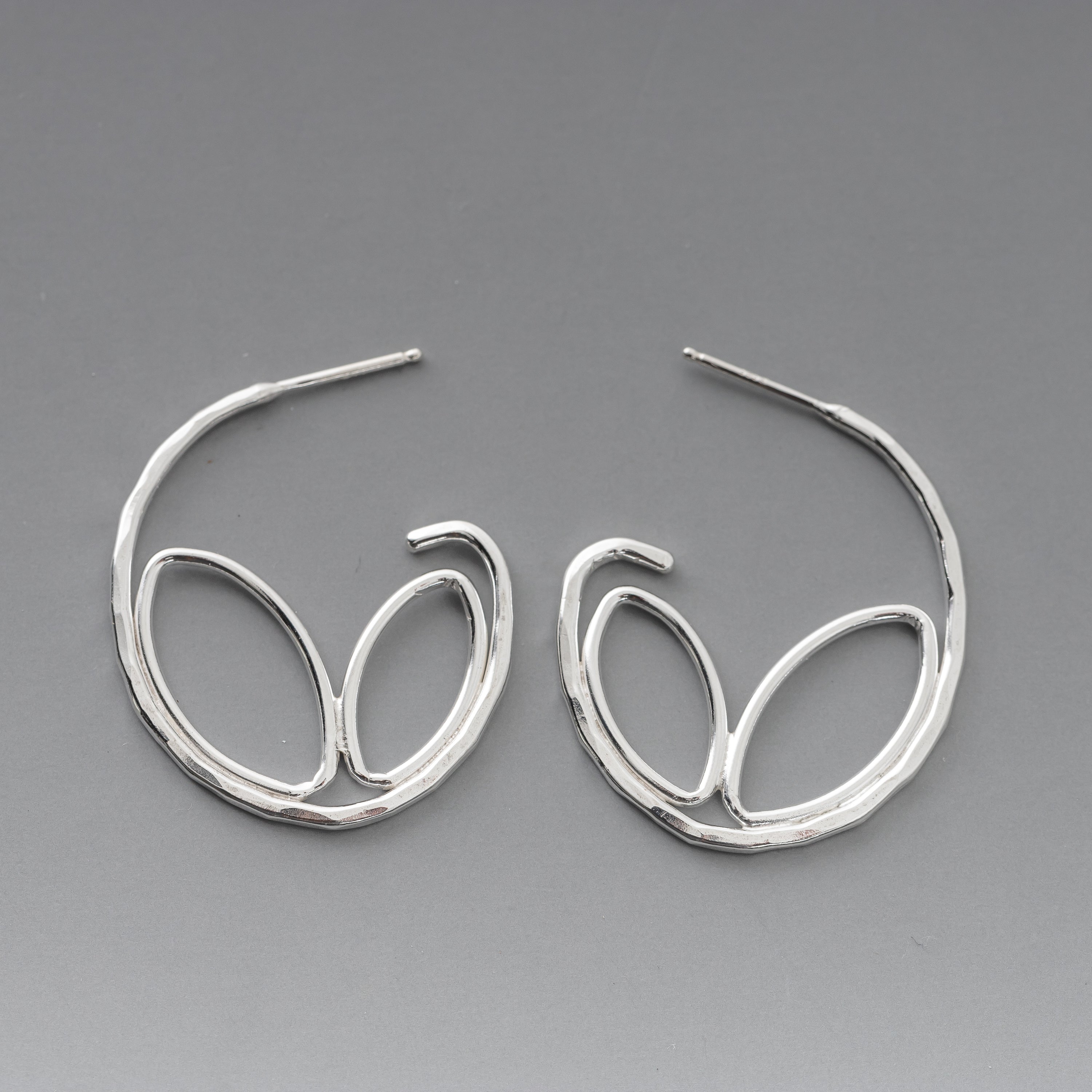 Leaf Shaped Hoop Earrings