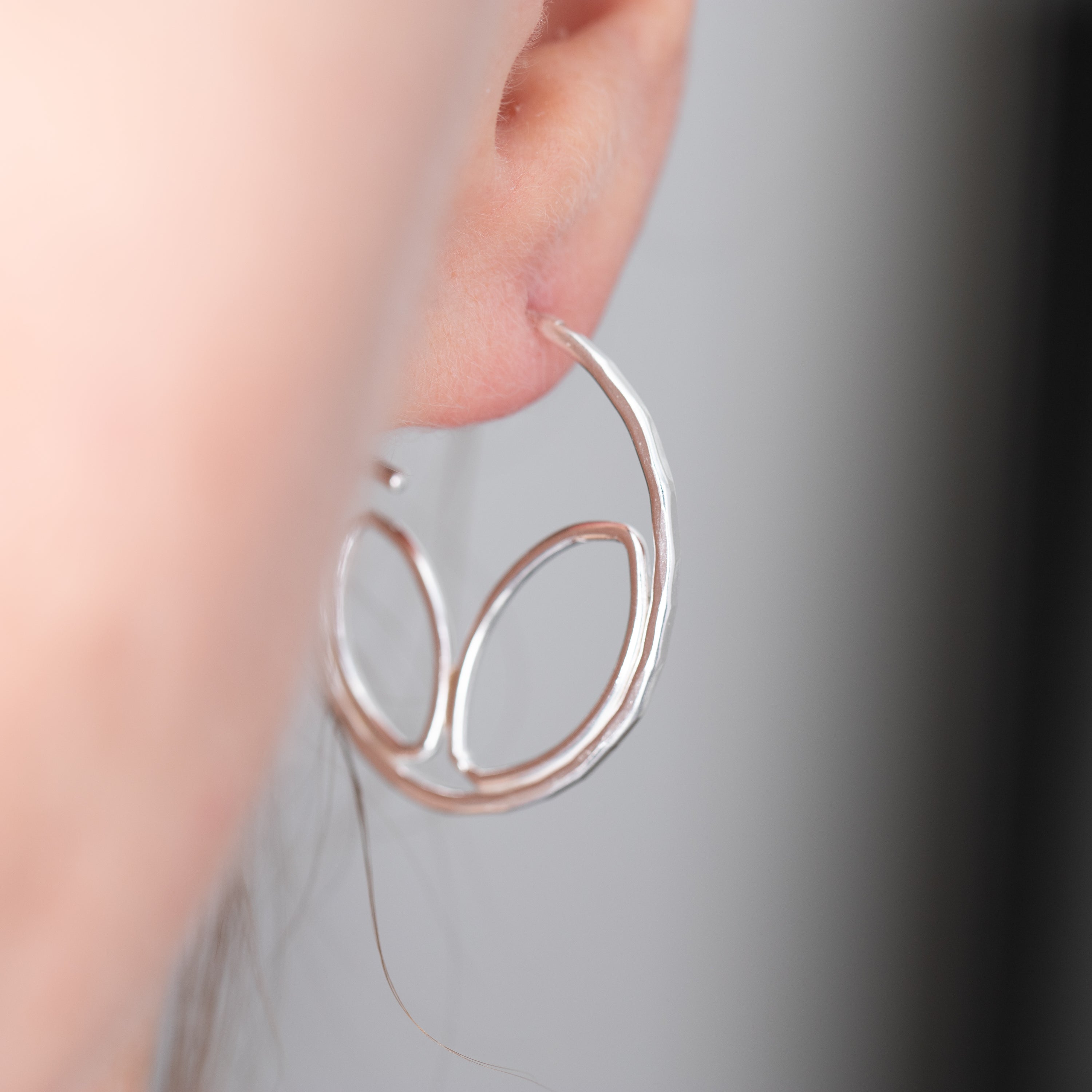 Leaf Shaped Hoop Earrings