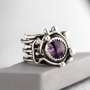 One Of A Kind Banded Amethyst Ring