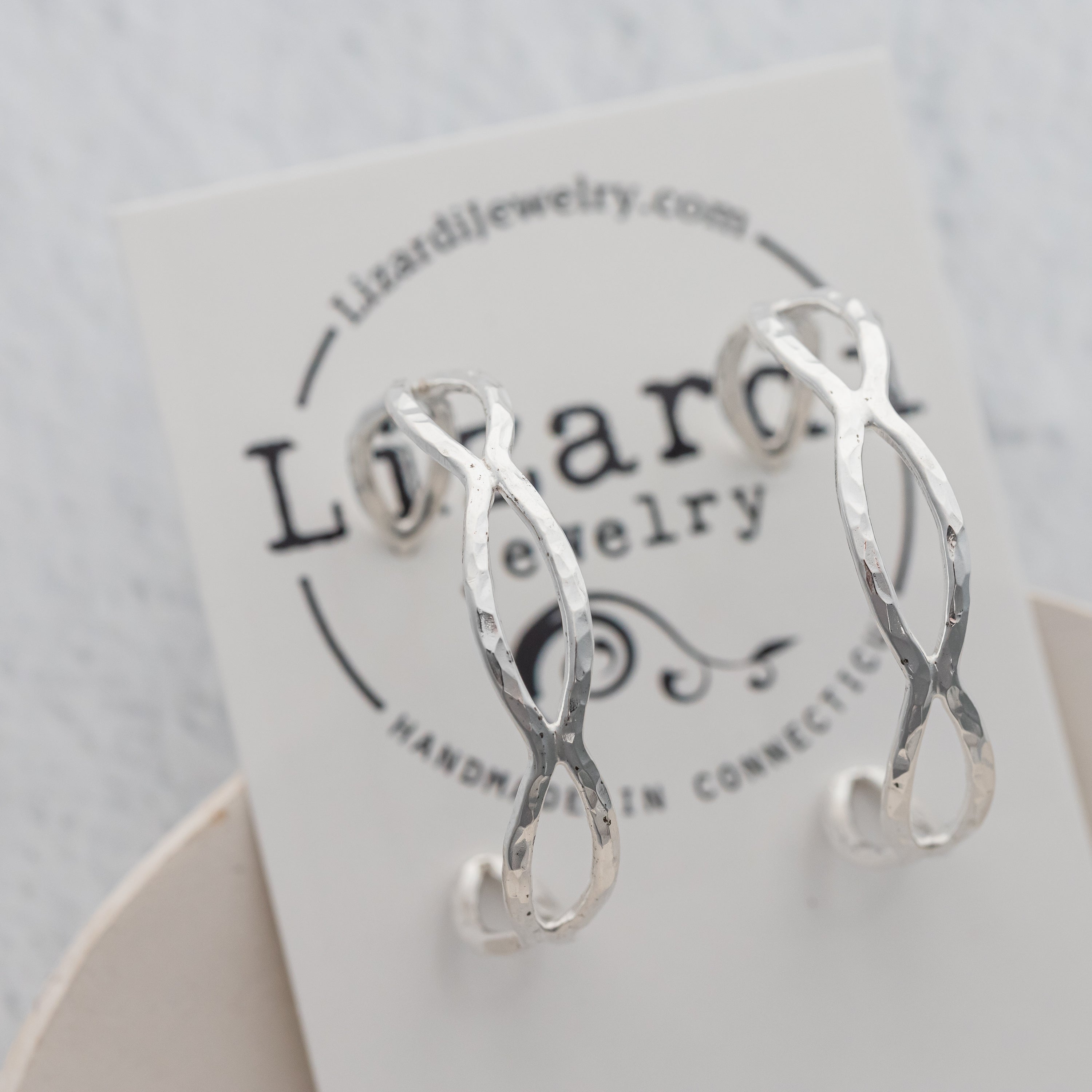 Lacy Silver Hoops