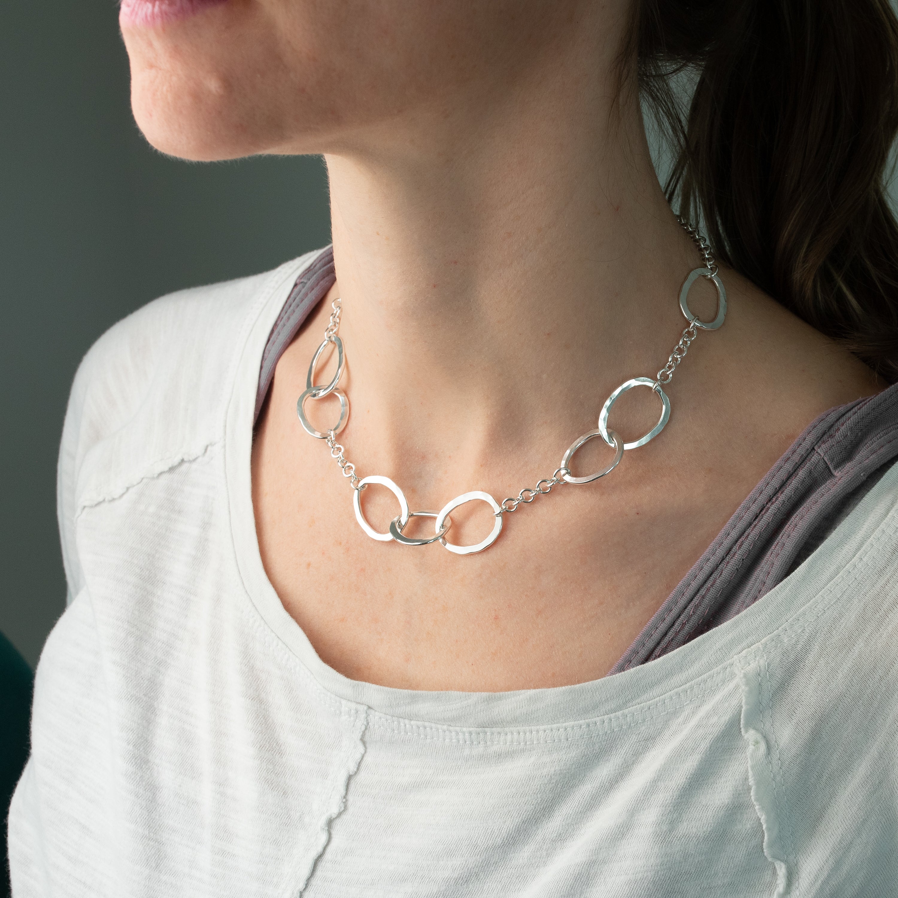 Chunky Silver Handmade Chain Necklace