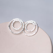 handmade sterling silver earrings, unique hammered silver jewelry, hand hammered artisan earrings, nickel free, minimalist jewelry