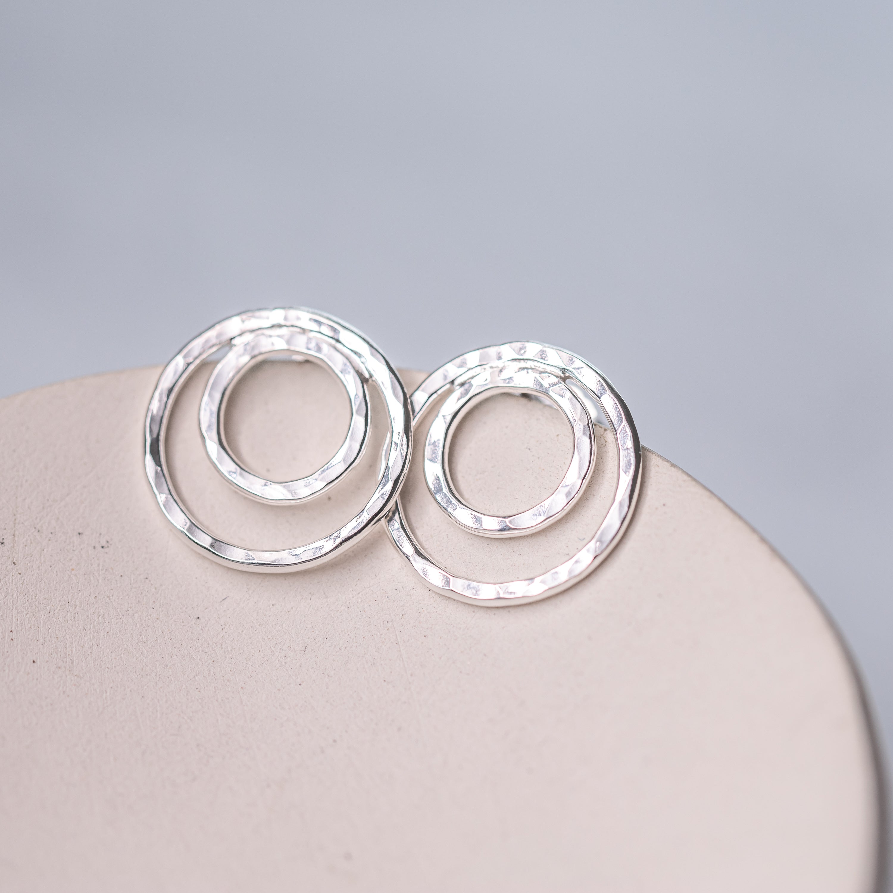 handmade sterling silver earrings, unique hammered silver jewelry, hand hammered artisan earrings, nickel free, minimalist jewelry