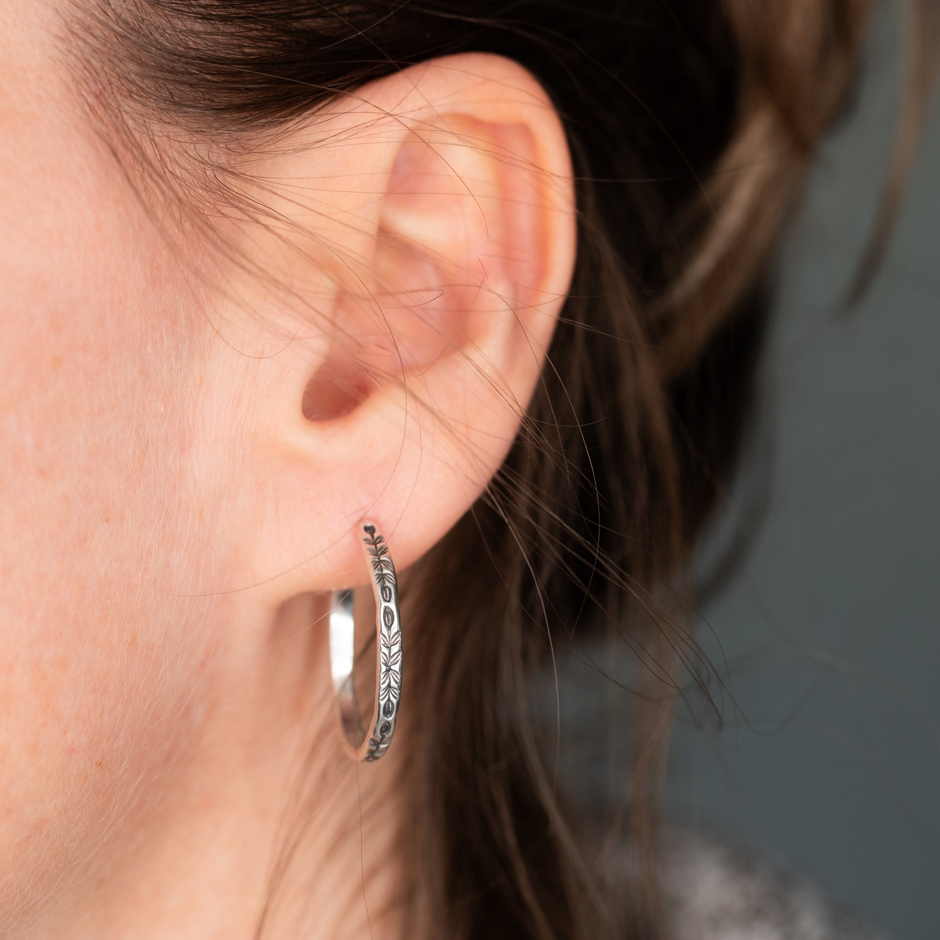 Stamped Hoop Earrings