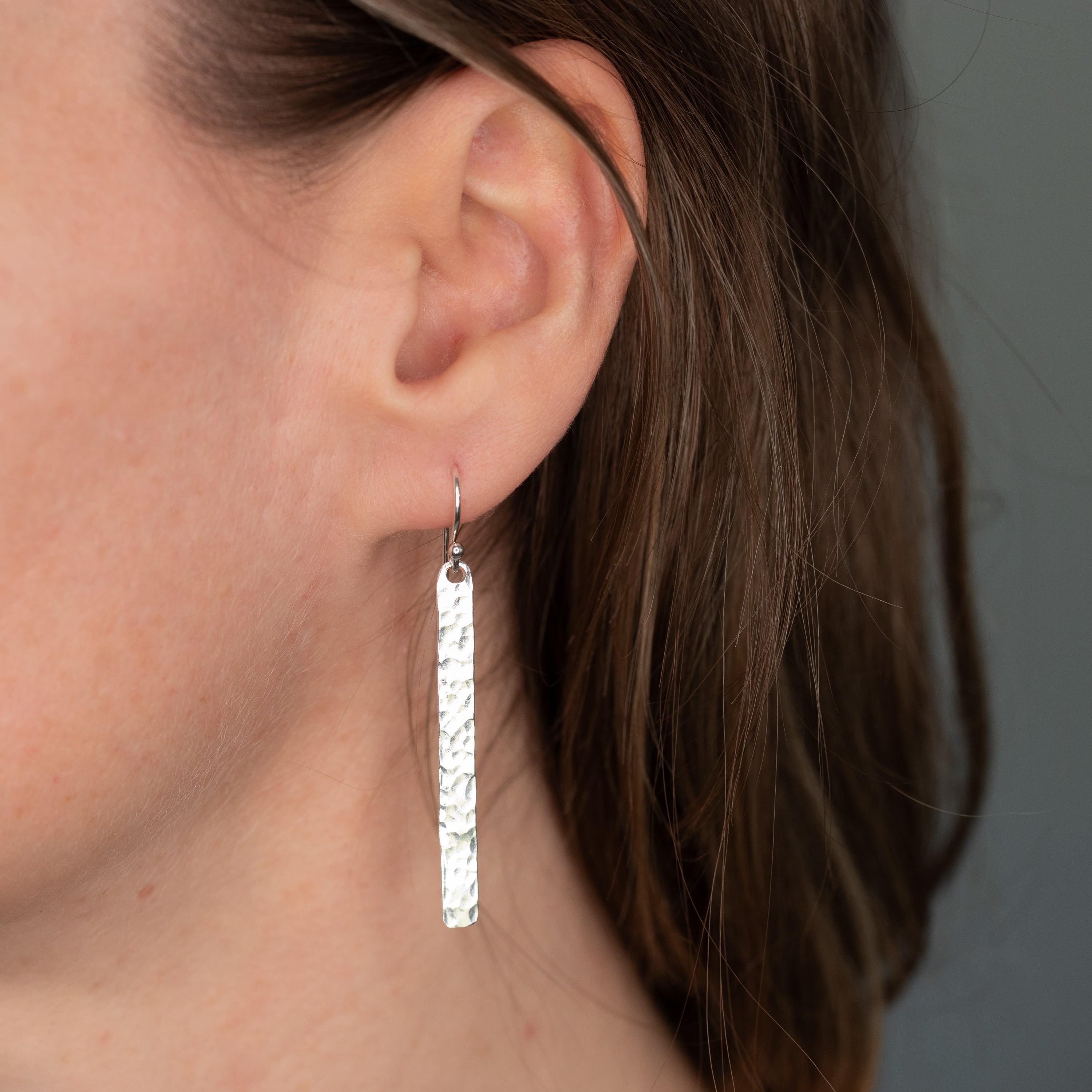 Hammered Bar Earrings