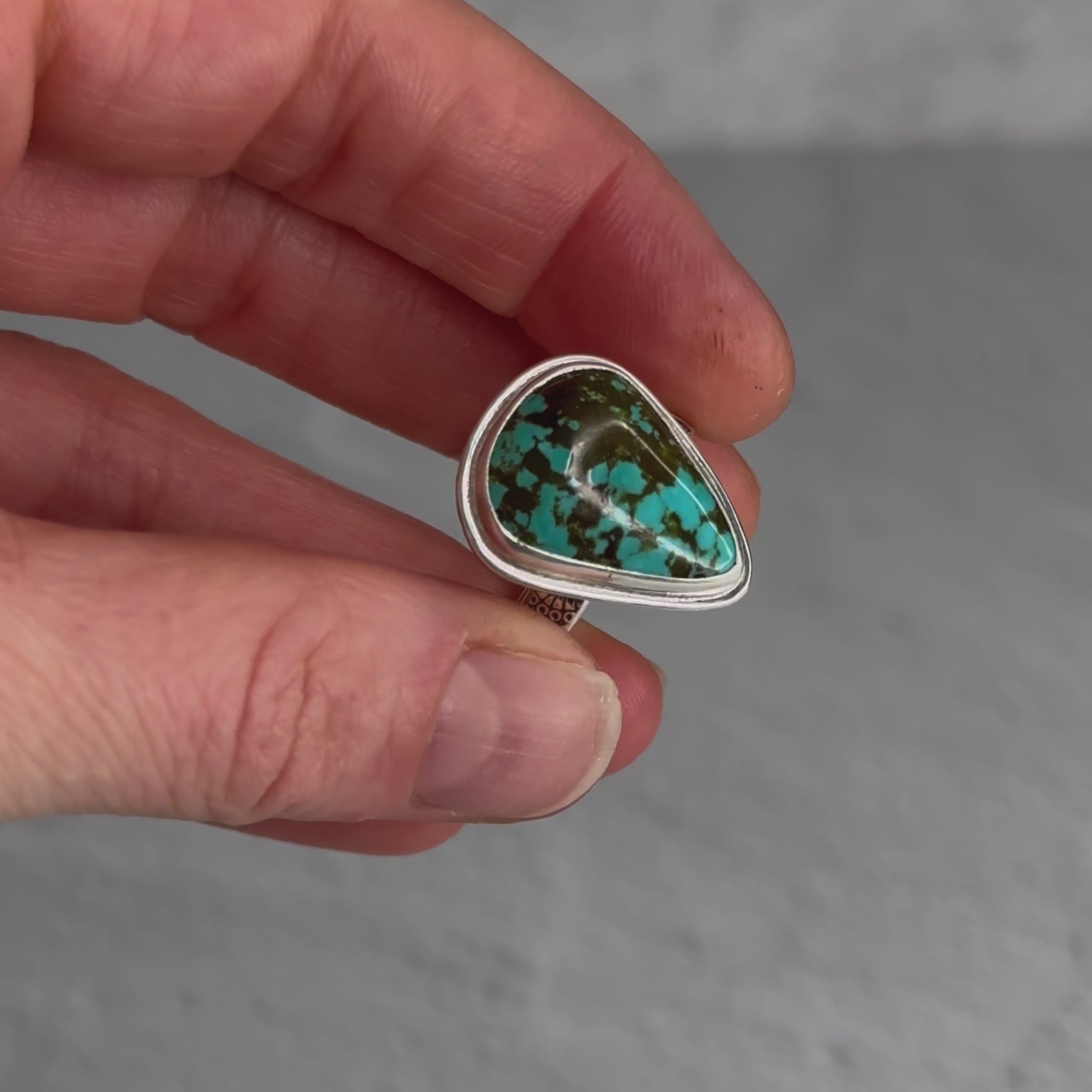 Load video: Teardrop Turquoise Ring